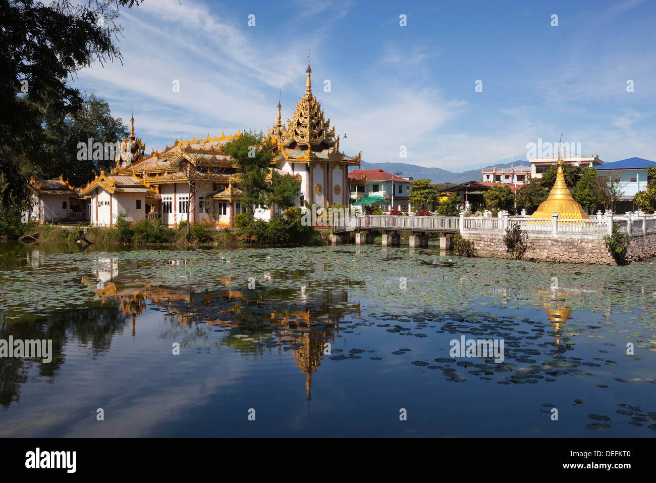 Mangala Kyaung (Wat Tamawtaya) auf Naung Kham See, Kengtung, Shan State in Myanmar (Burma), Asien Stockfoto