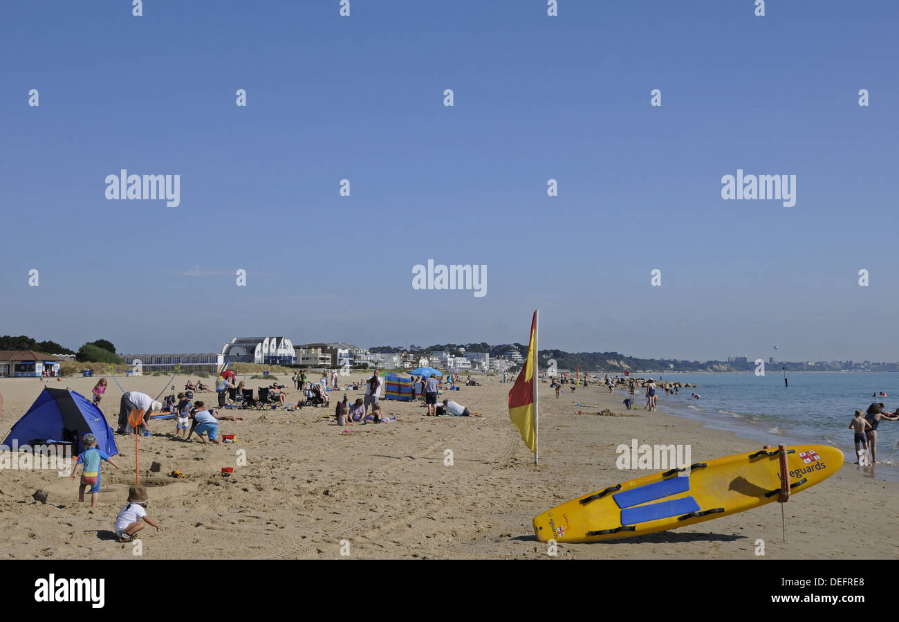 Sandbänke Strand Poole Dorset-England Stockfoto