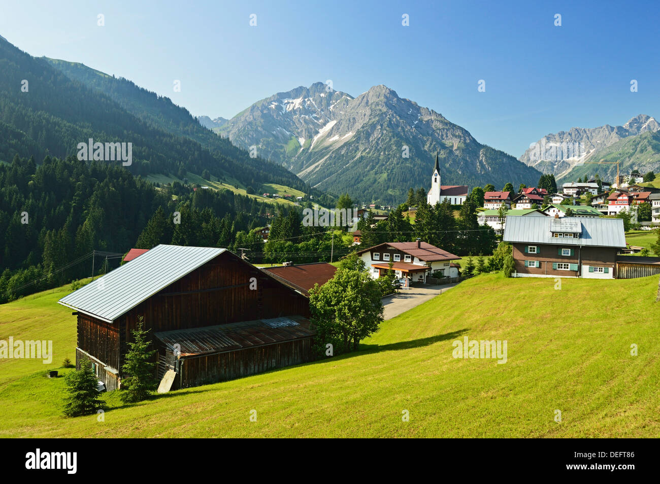 Hirschegg, Kleines Walsertal, Österreich, Europa Stockfoto