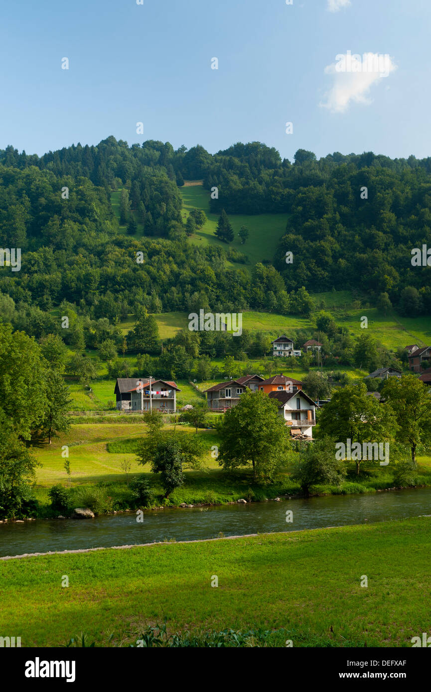 Landschaft rund um Travnik, Gemeinde Travnik, Bosnien und Herzegowina, Europa. Stockfoto