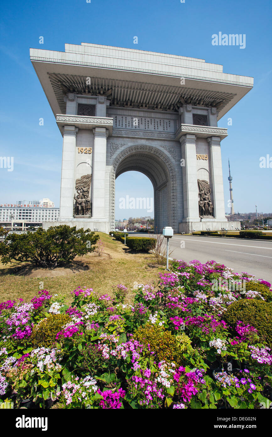 Bogen von Triumph, Pyongyang, Nordkorea (Demokratische Volksrepublik Korea), Asien Stockfoto