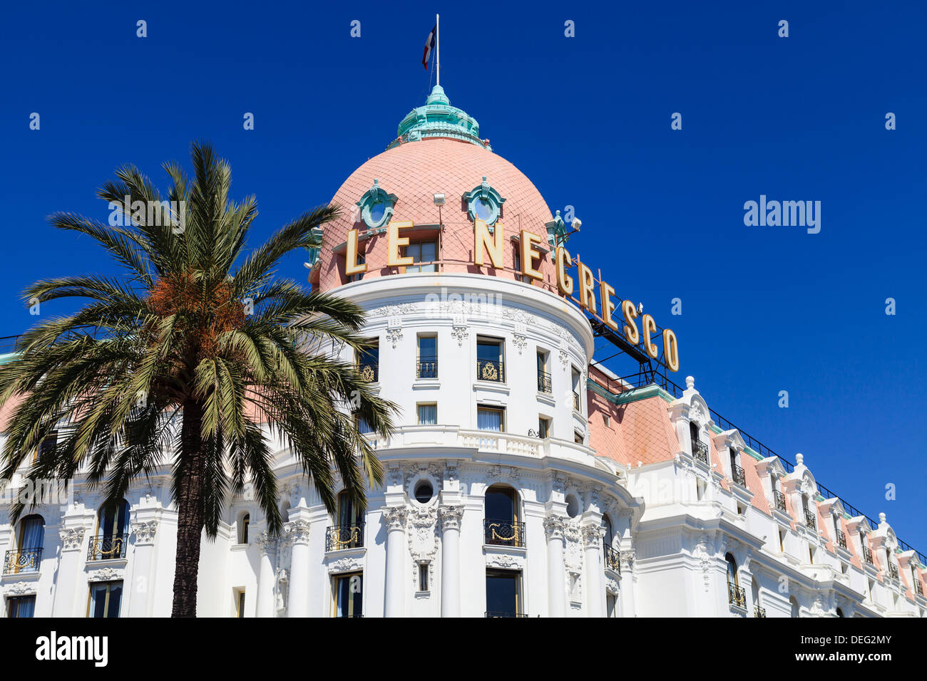 Hotel Negresco, Promenade des Anglais, Nizza, Alpes Maritimes, Provence, Cote d ' Azur, Côte d ' Azur, Frankreich, Europa Stockfoto