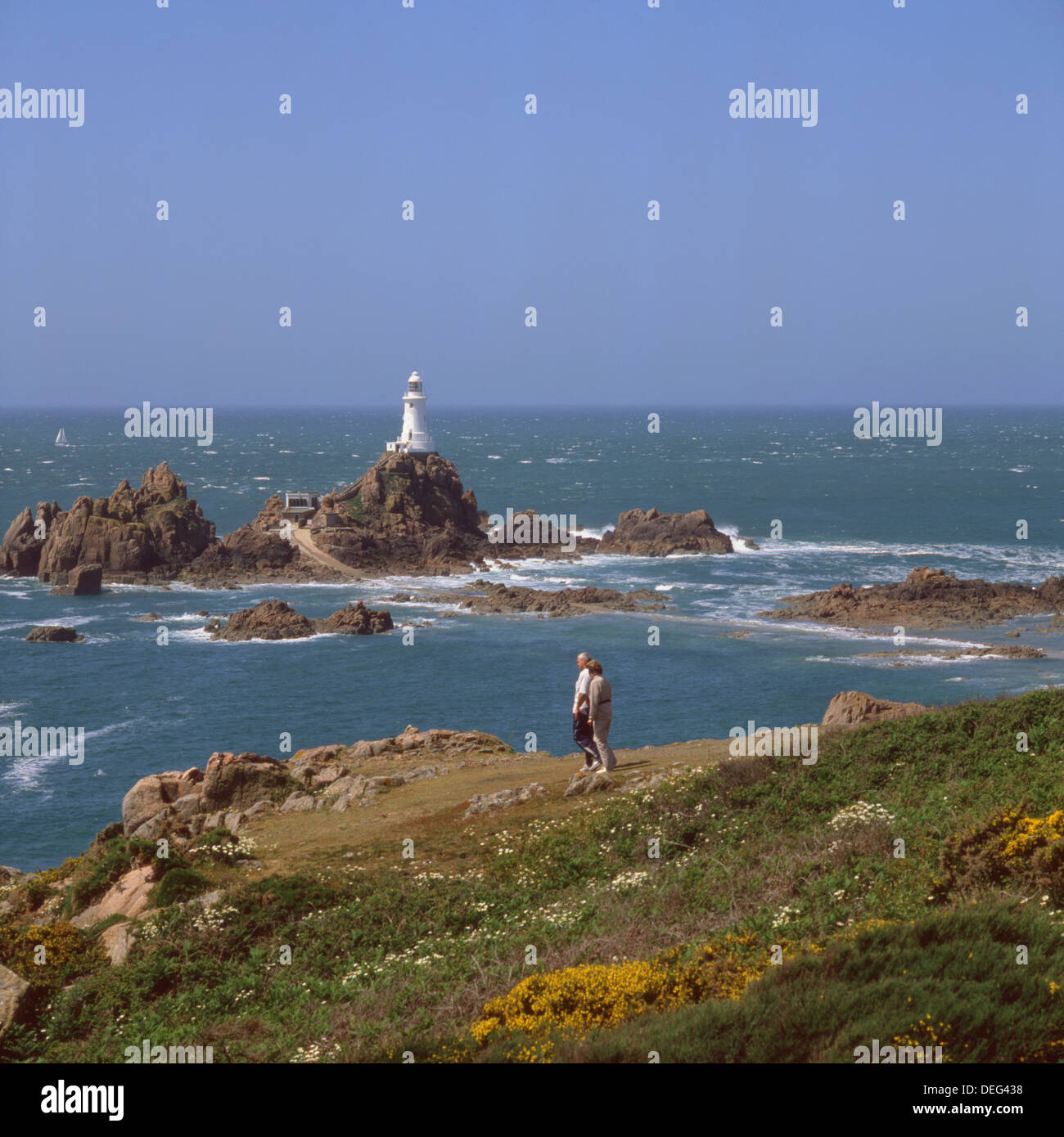 Lighthiuse und rauer See Stockfoto
