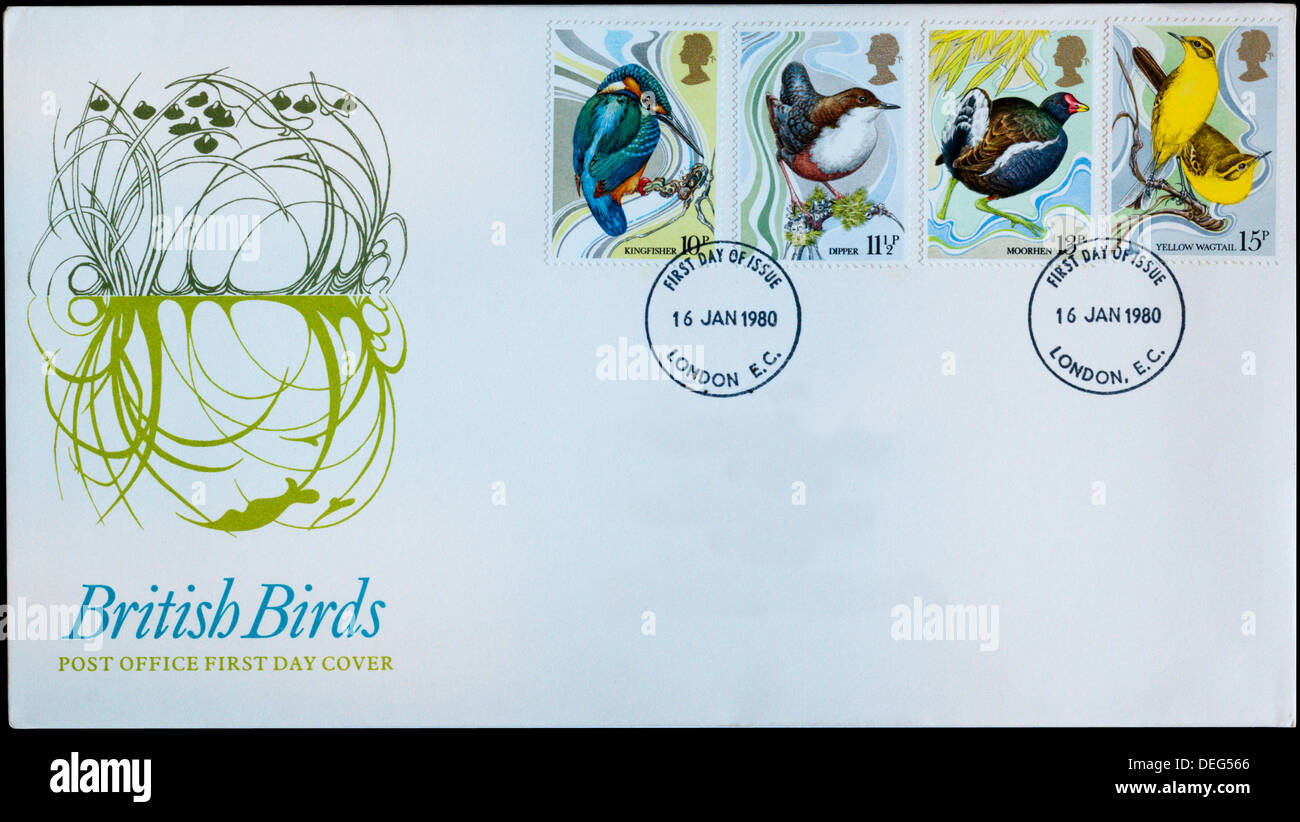 Postamt Tag erste decken British Birds feiern. Stockfoto