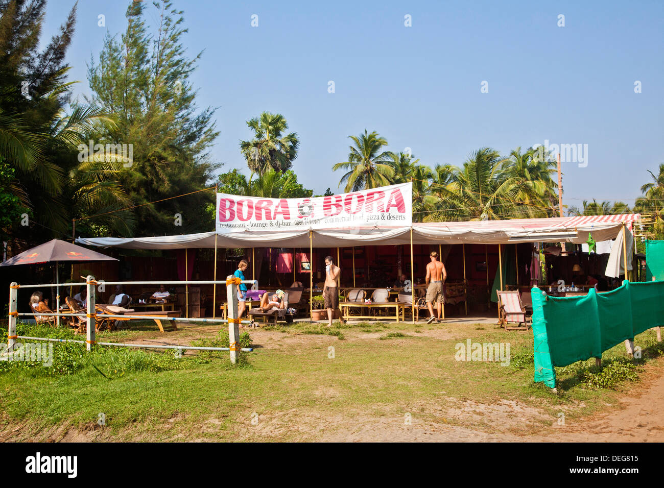 Bora Bora Restaurant, Vagator, Nord-Goa, Goa, Indien Stockfoto