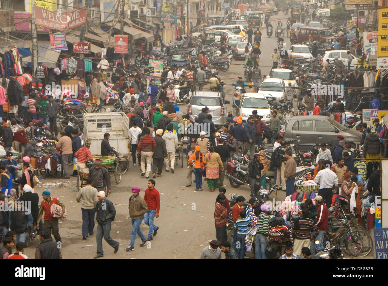 Straßenmarkt, Amritsar. Punjab, Indien, Asien Stockfoto