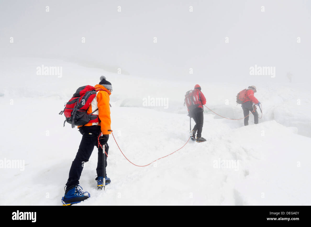 Kletterer am Breithorn Berg, Zermatt, Valais, Schweizer Alpen, Schweiz, Europa Stockfoto