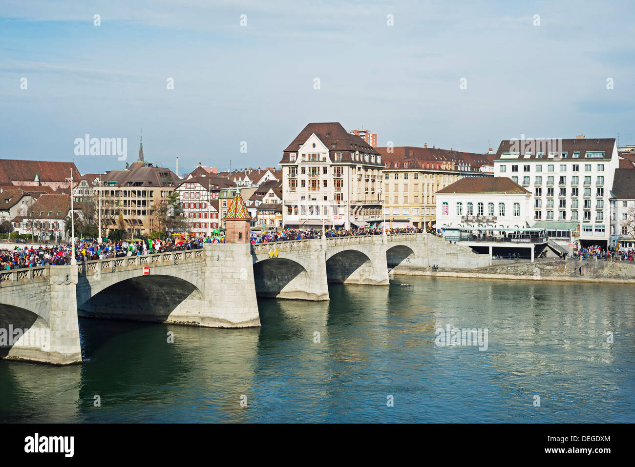 Basel auf dem Fluss Rhein, Schweiz, Europa Stockfoto