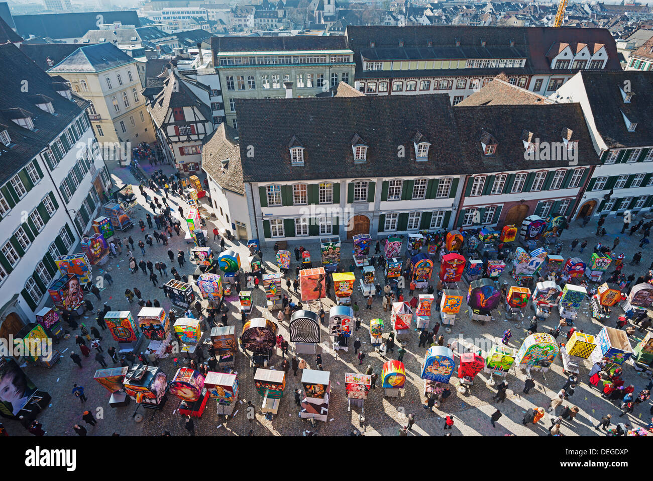 Fasnact Feder Karnevalslaterne zeigt, Basel, Schweiz, Europa Stockfoto