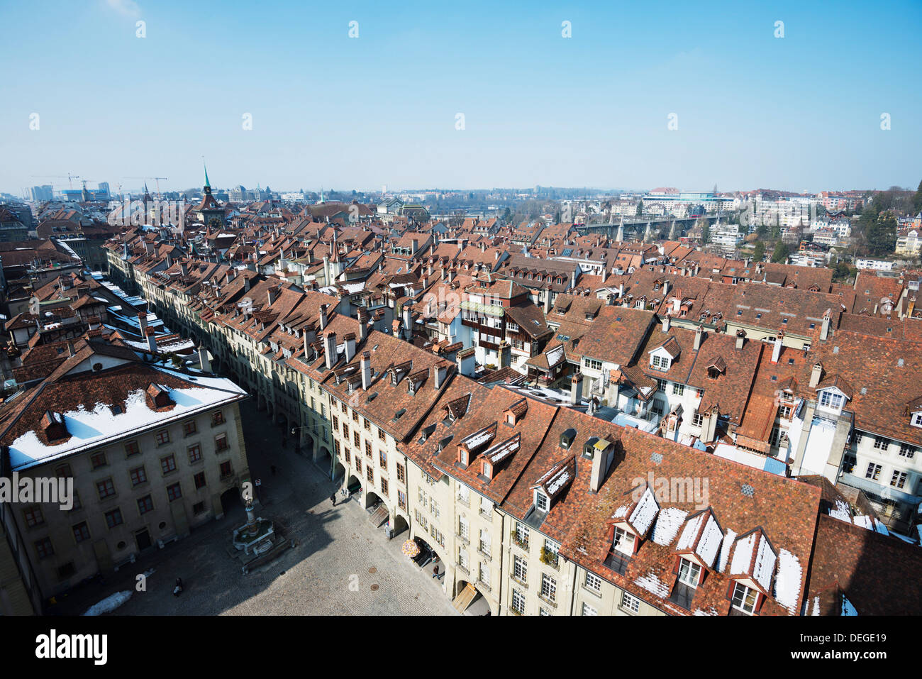 Blick auf die Stadt vom Berner Münster, Bern, Schweiz, Europa Stockfoto