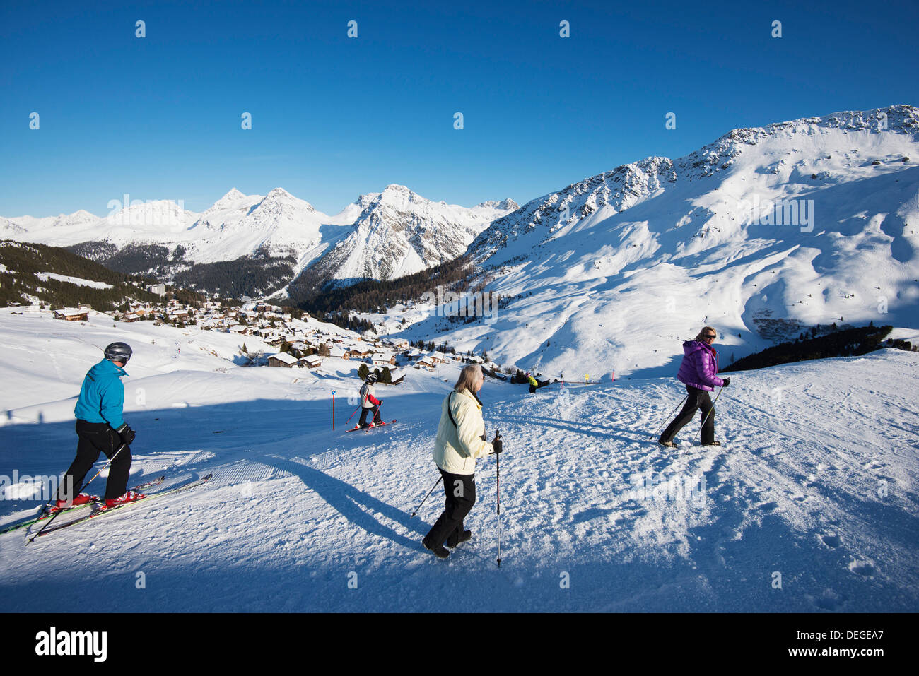 Arosa Resort Skigebiet Mountain, Graubünden, Schweizer Alpen, Schweiz, Europa Stockfoto