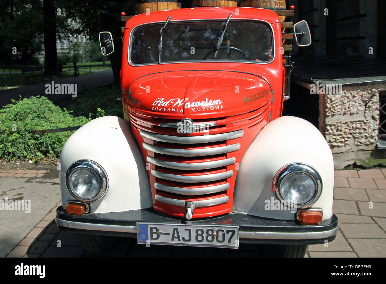 Oldtimer Lieferwagen in Krakau Polen Stockfoto