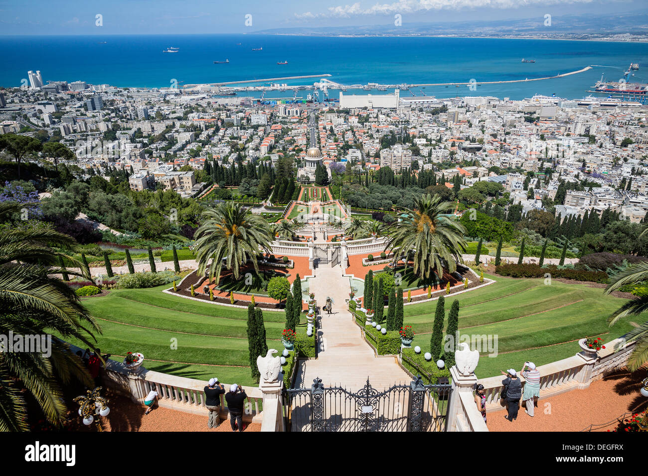 Blick über die Bahai-Gärten, Haifa, Israel, Nahost Stockfoto