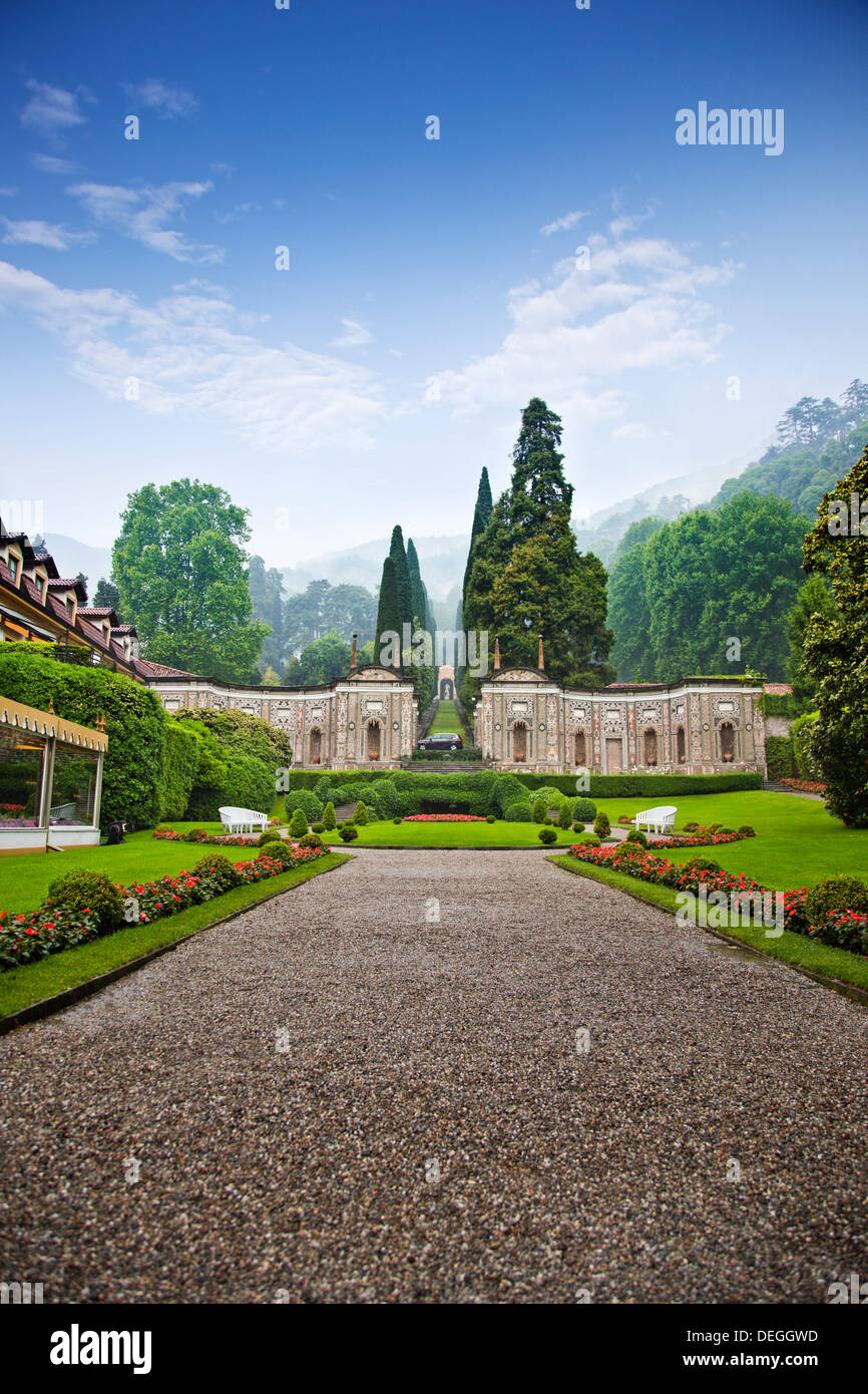 Fassade der Villa d ' Este Hotel, Como, Lombardei, Italien Stockfoto