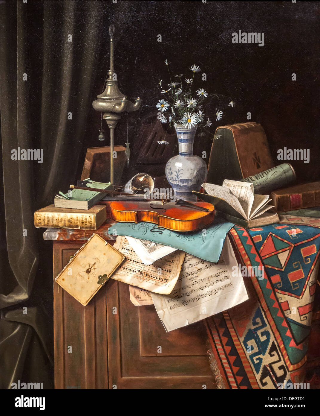 19. Jahrhundert - Musik, 1886 - William Michael Harnett Philippe Sauvan-Magnet / aktive Museum Öl auf Leinwand Stockfoto