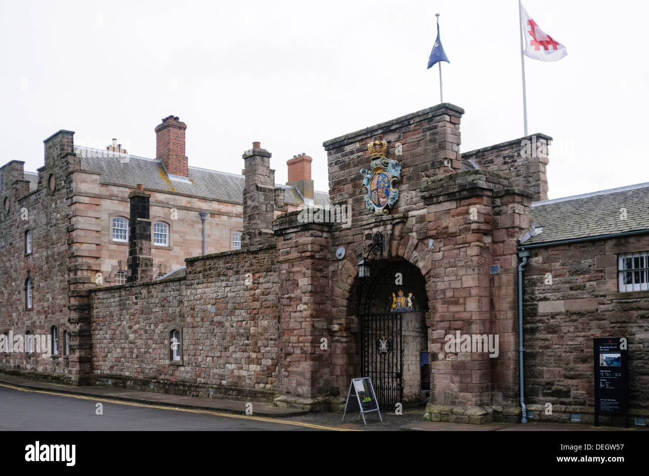 Eingangstor, Eingang, um die Royal Barracks, Berwick Upon Tweed Stockfoto