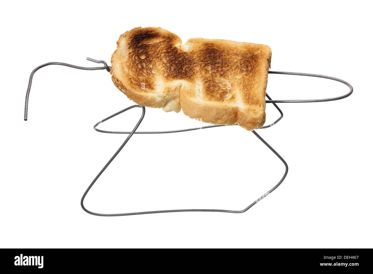 Draht Kleiderbügel Toaster Stockfoto