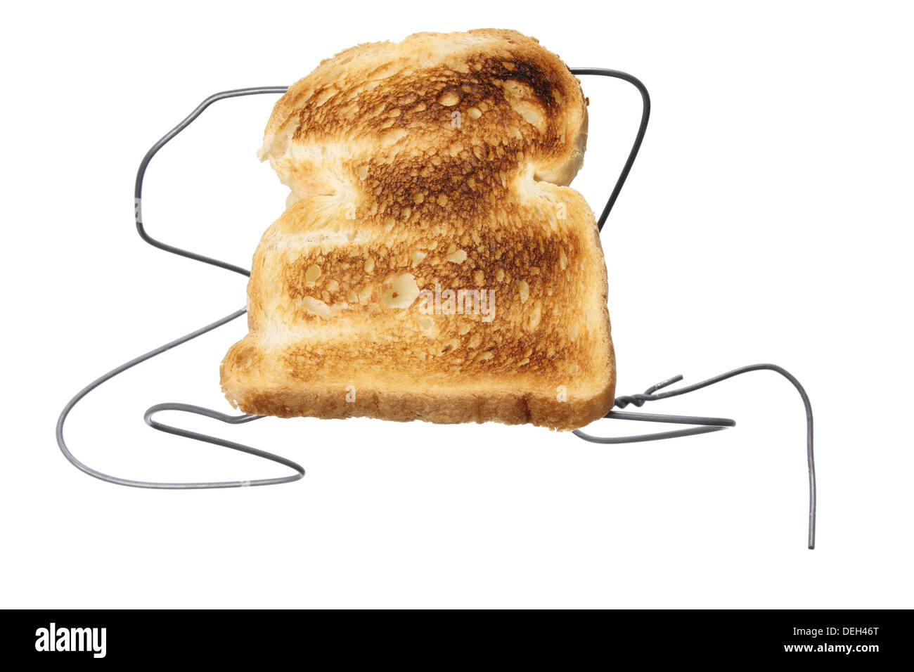 Draht Kleiderbügel Toaster Stockfoto