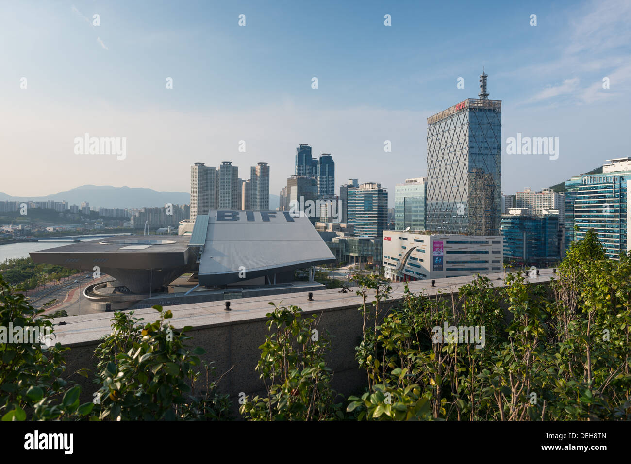 Centum Stadtansicht von der Spitze des Shinsagae Department Store. Pusan. Südkorea Stockfoto