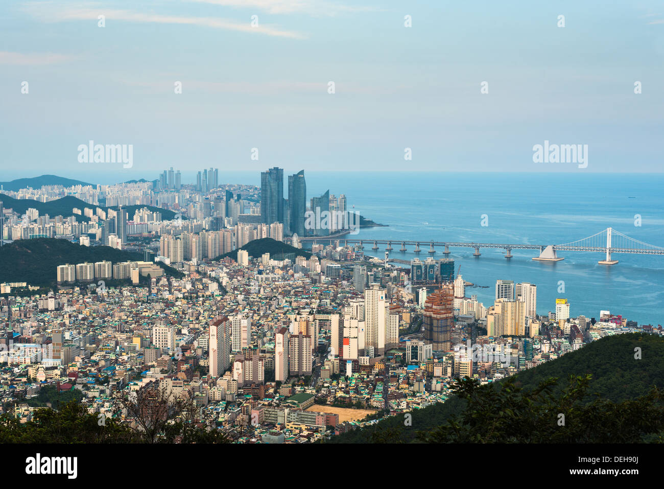 Busan City Skyline. Yeongnam Provinz, Südkorea. Stockfoto