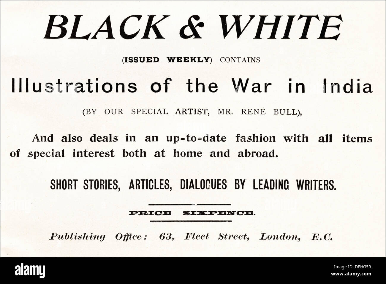 Original der 1890er Jahre Vintage Victorian Werbung Werbung schwarz-weiß & Wochenzeitung Magazin, Anzeige ca. 1898 Stockfoto