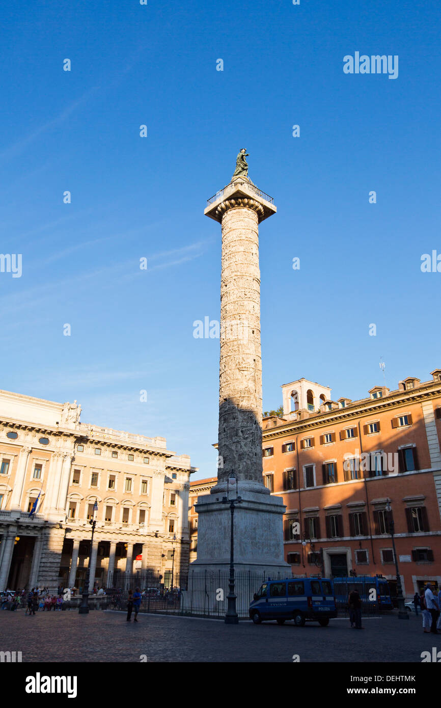 Spalte von Marcus Aurelius in Piazza Colonna, Rom, Latium, Italien Stockfoto