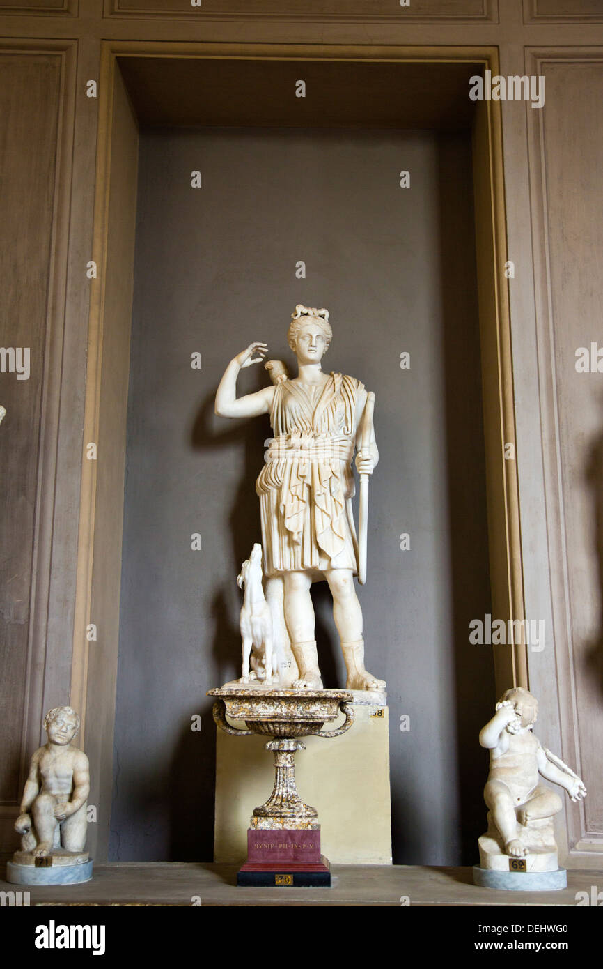 Diana-Statue in einem Museum, Vatikanische Museen, Vatikanstadt, Rom, Latium, Italien Stockfoto