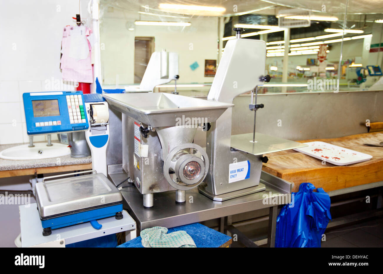 Mit einem Gewicht von Maschine Lebensmittelgeschäft Stockfoto