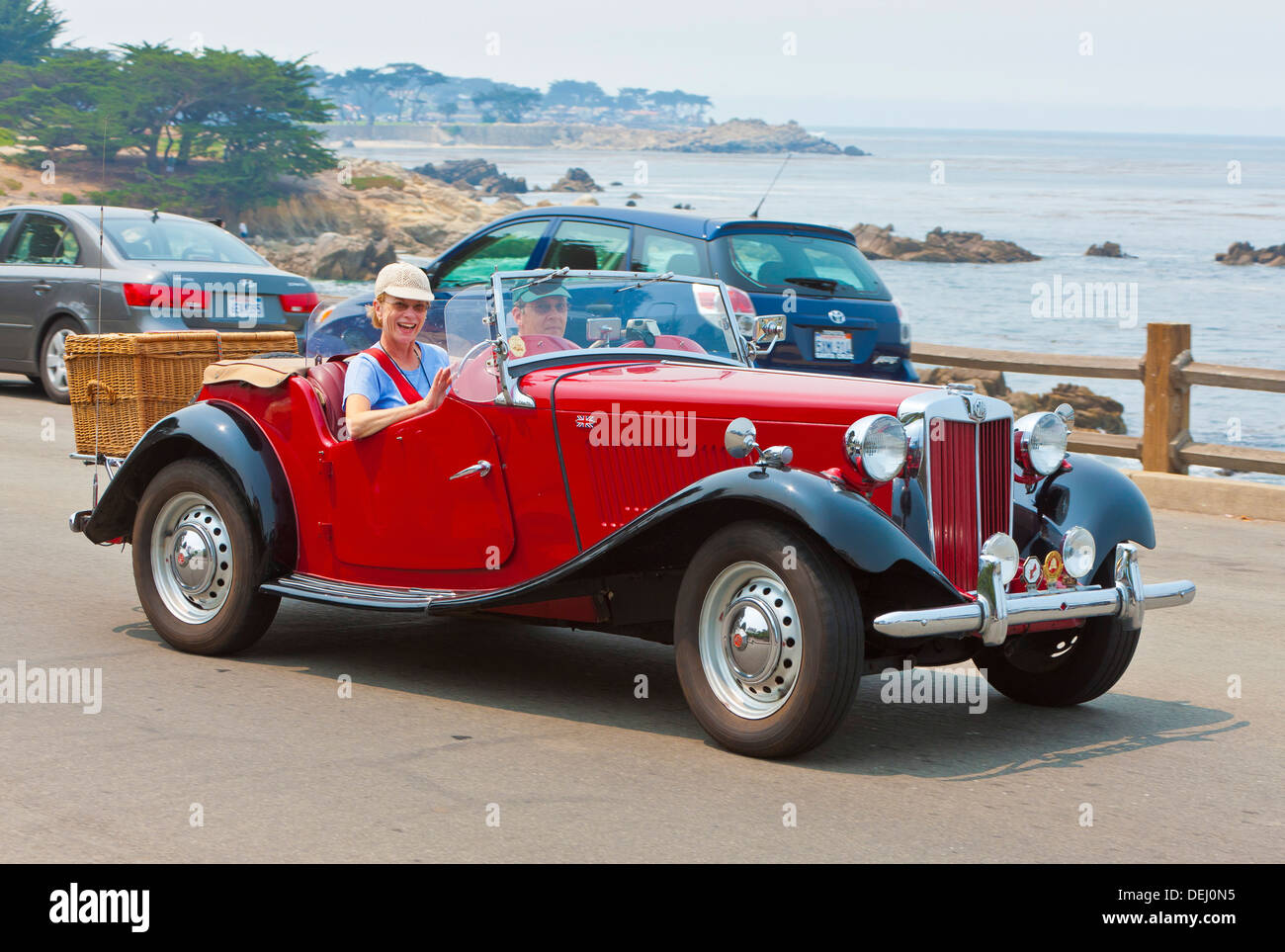 Restaurierte Oldtimer MG Sportwagen auf den Enthusiasten Get-together in Monterey, Kalifornien, USA. JMH5626 Stockfoto
