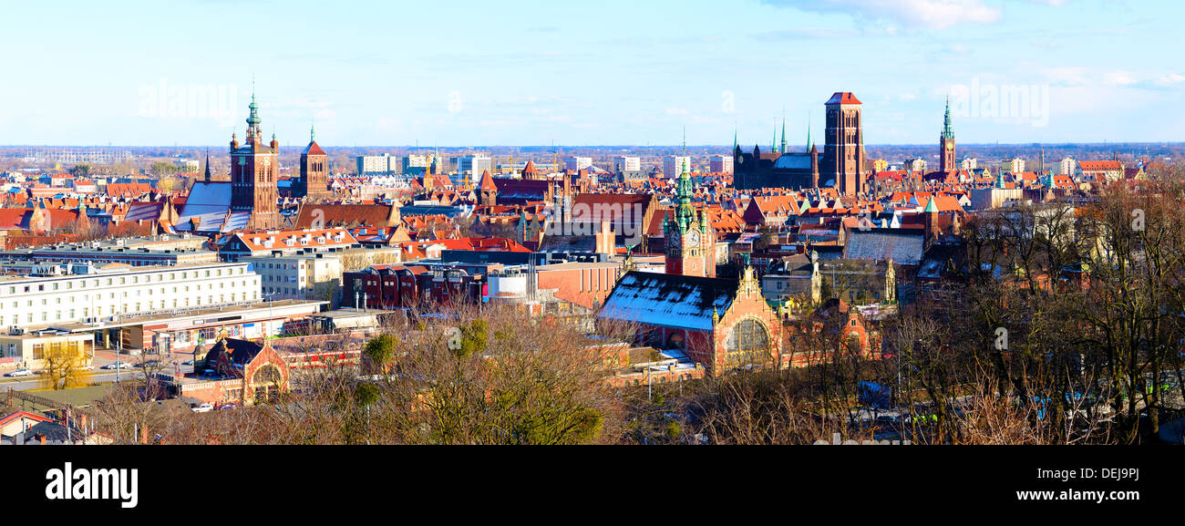 Stadtbild Panorama mit Gdansk (Danzig) in Polen Stockfoto