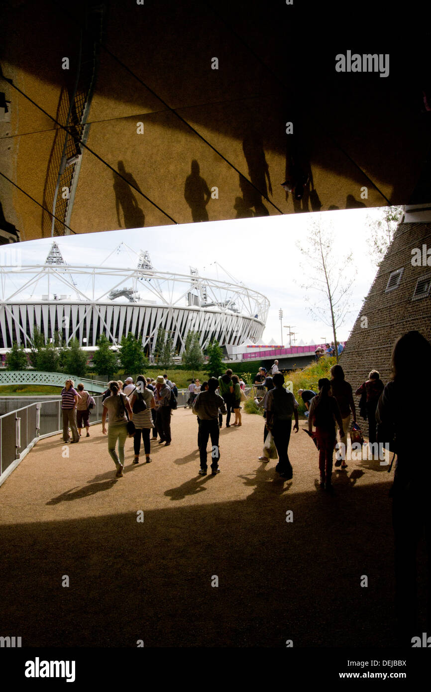 Brücke zu den Olympischen Park, Großbritannien Stockfoto