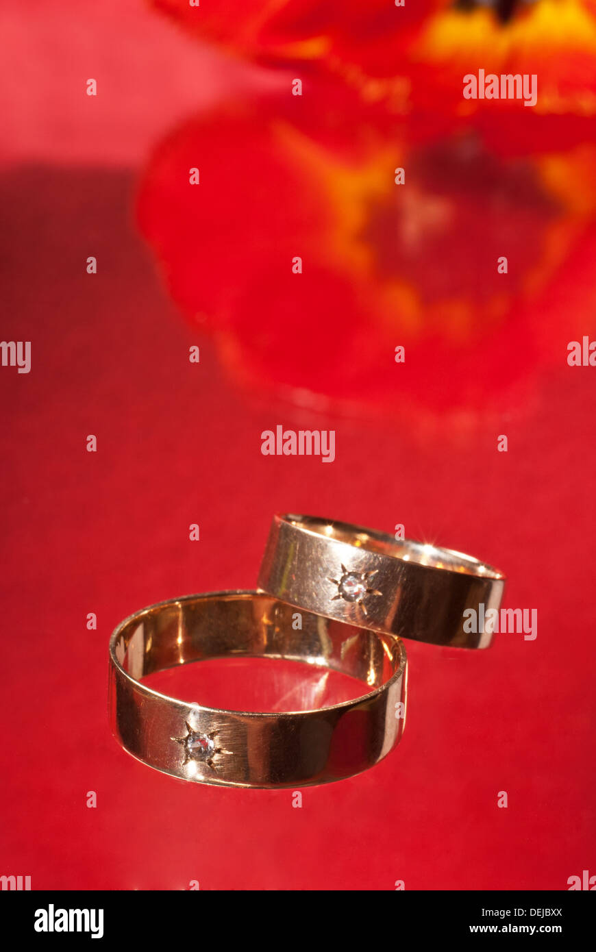 Trauringe Stockfoto