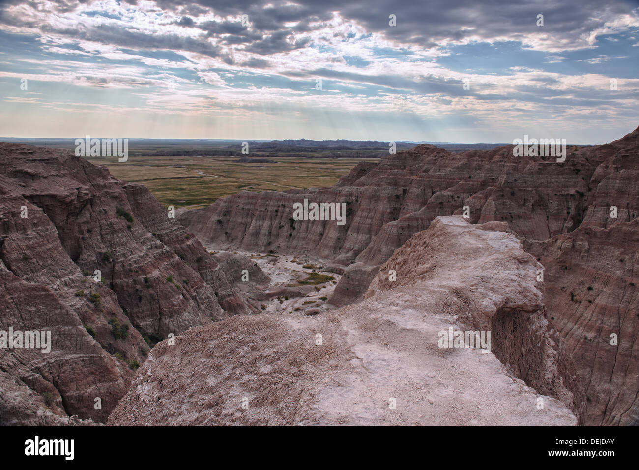 Landschaft Foto des Badlands National Park in South Dakota. Stockfoto