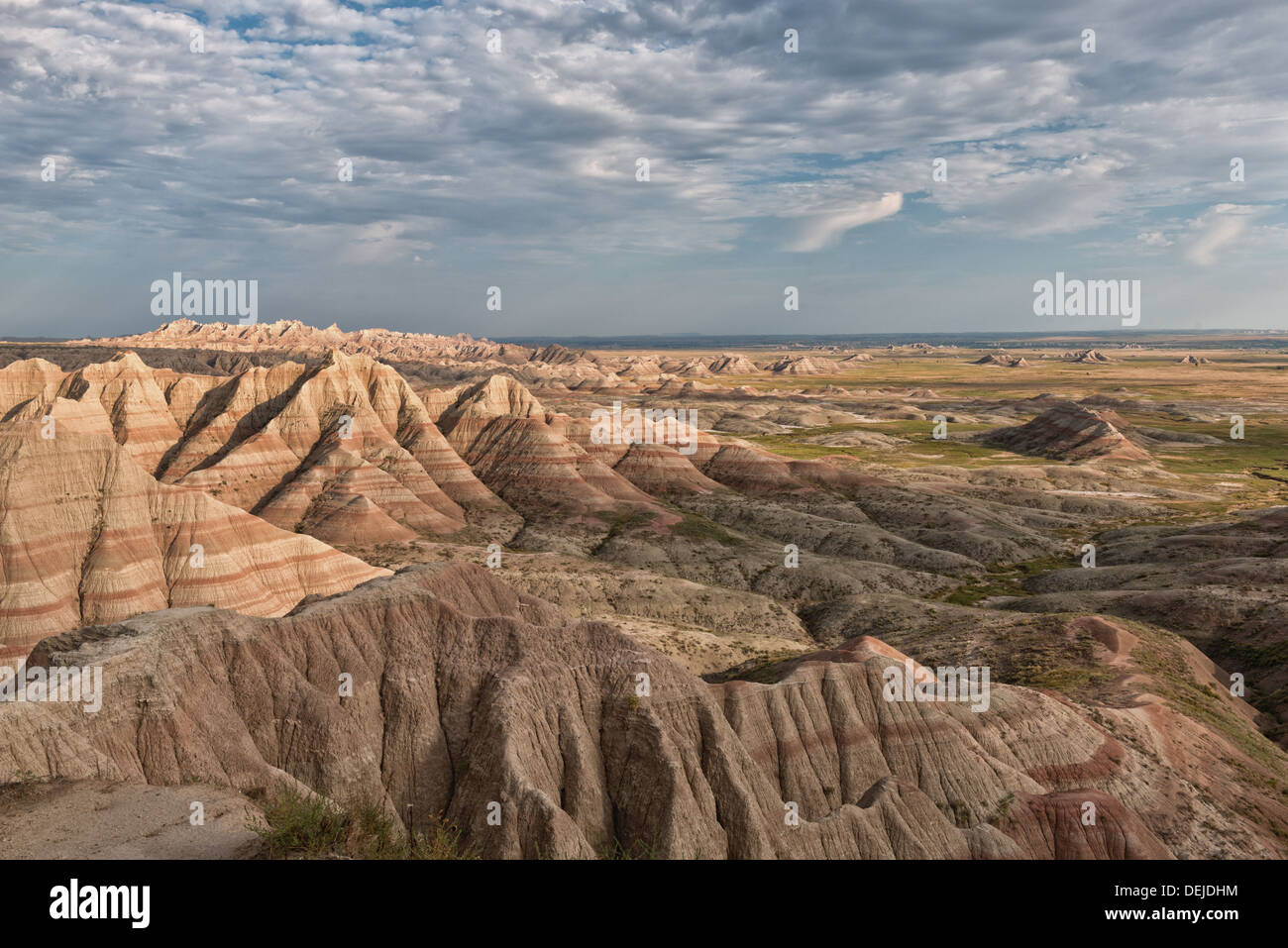 Landschaft Foto des Badlands National Park in South Dakota. Stockfoto