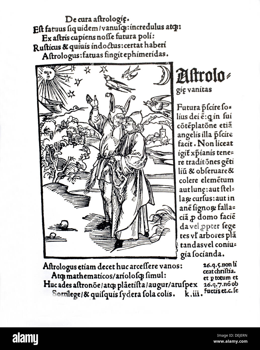 Eitelkeit der Astrologie.  ´The Schiff der Fools´ von Sebastien Brant. Basel, 1497. Stockfoto