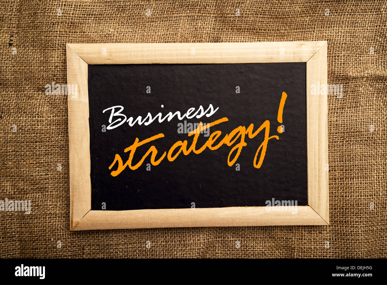 Geschäftsstrategie, Nachricht an Tafel. Business-Abzeichen. Stockfoto