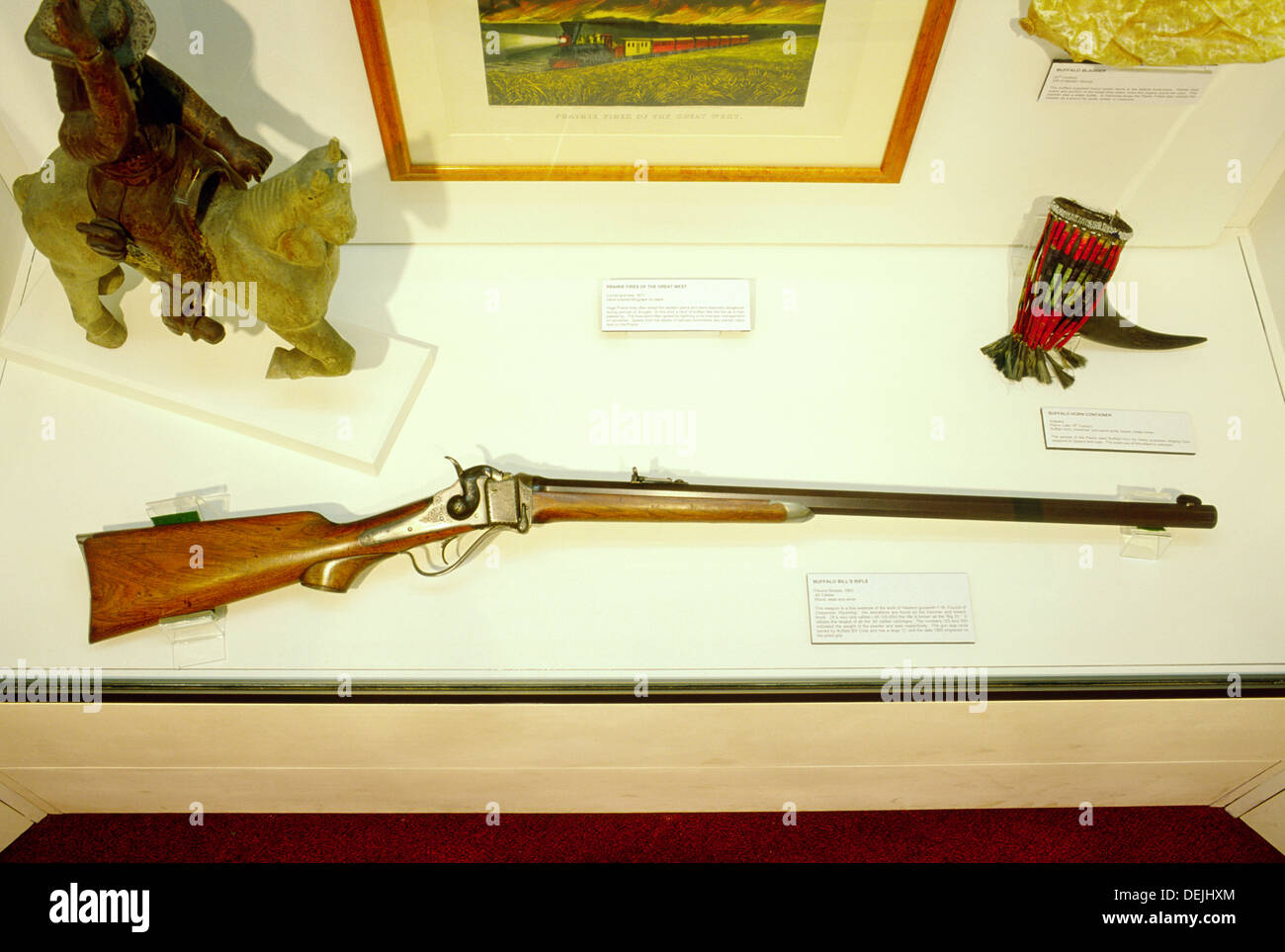 Museen und Gärten, Sandwich-Plantage, Cape Cod, Massachusetts, USA. Buffalo Bills Freund Sharps.45 Kaliber Gewehr Stockfoto