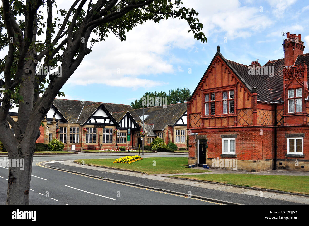 Das Dorf Port Sunlight in Mersyside, Großbritannien Stockfoto