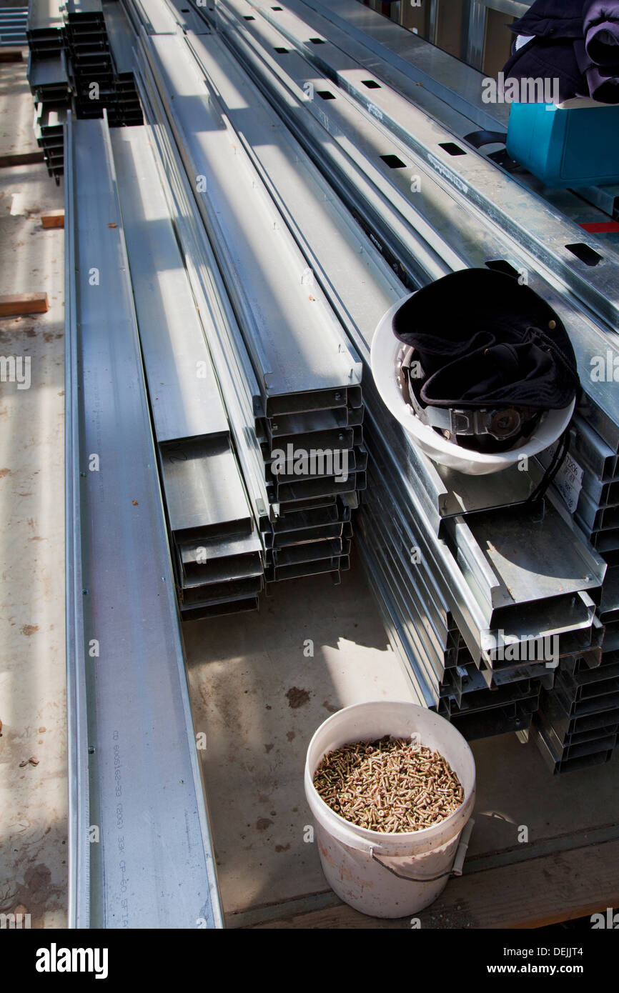 Wohn-Haus Baustelle Stahl für die Gestaltung zu verwenden. Los Angeles, Kalifornien, USA Stockfoto