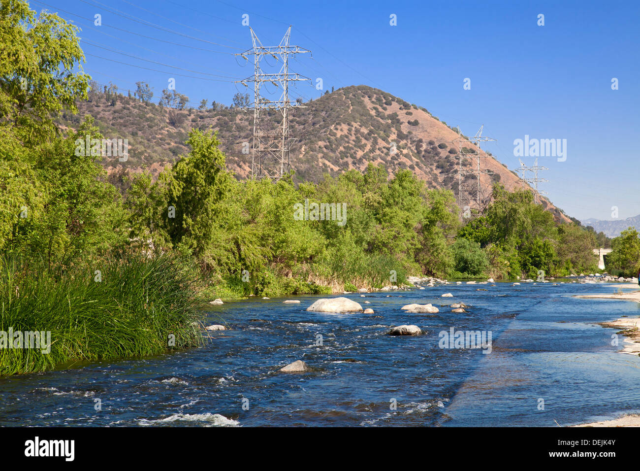 Los Angeles River in Glendale Narrows, Los Angeles, Kalifornien Stockfoto