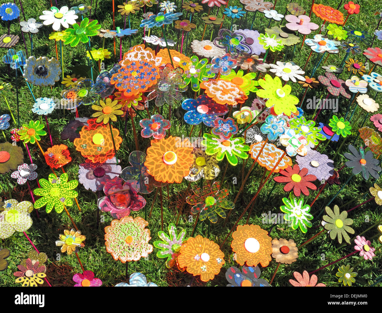 Barrington Ct Sommer Blumenkunst in Keramik Somerset NT Immobilien England UK Stockfoto