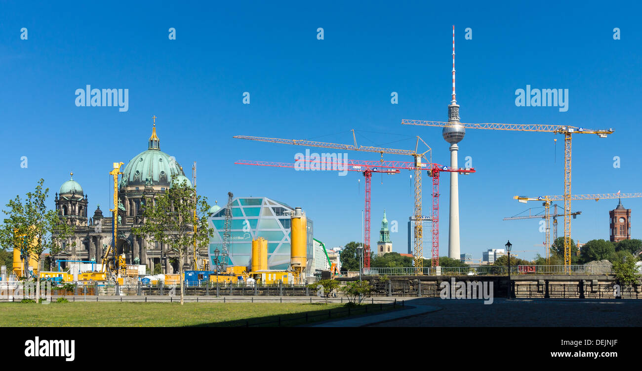 Wiederherstellung zerstört im zweiten Weltkrieg Berliner Stadtschloss, Unter Den Linden Stockfoto