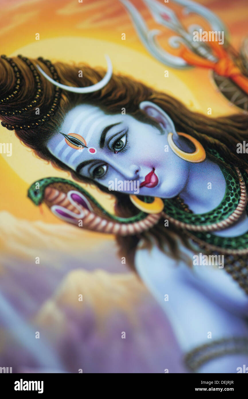 Lord Shiva auf einem hinduistischen poster Stockfoto