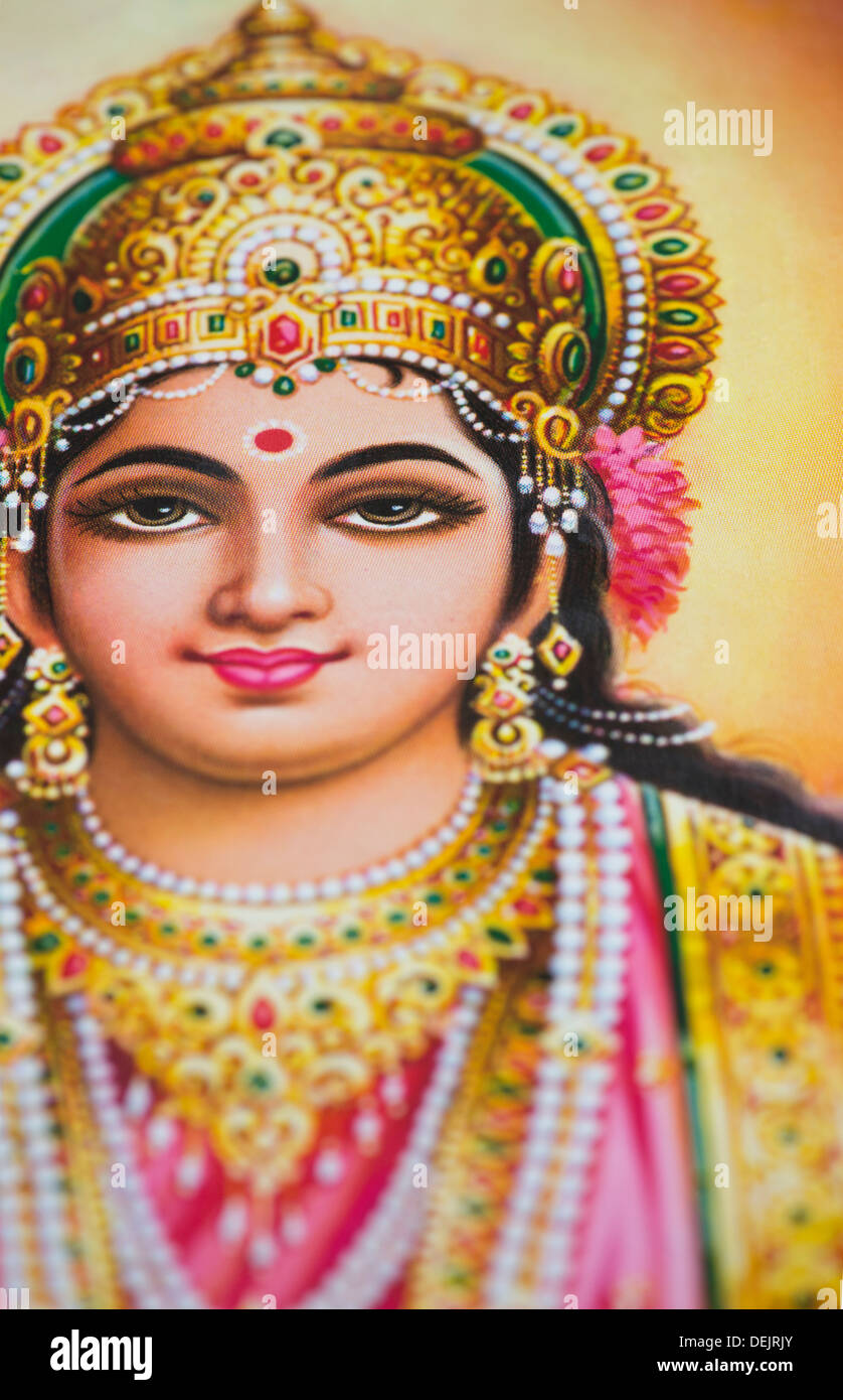 Parvati auf einem hinduistischen poster Stockfoto Parvati auf einem hinduistischen poster Stockfoto
