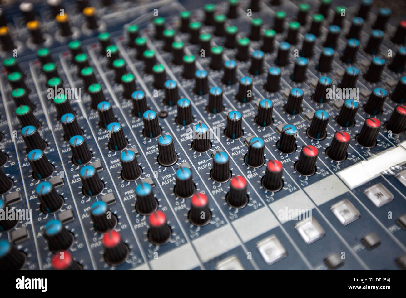 Close-up sound Equipment Tonstudio Stockfoto
