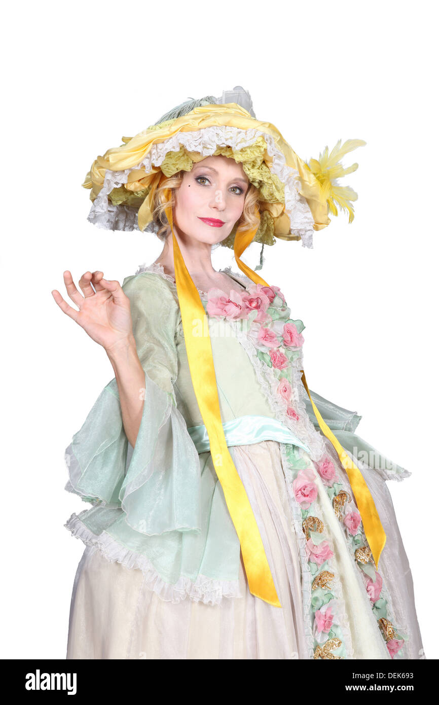 Frau mit romantischen Kleid Stockfoto