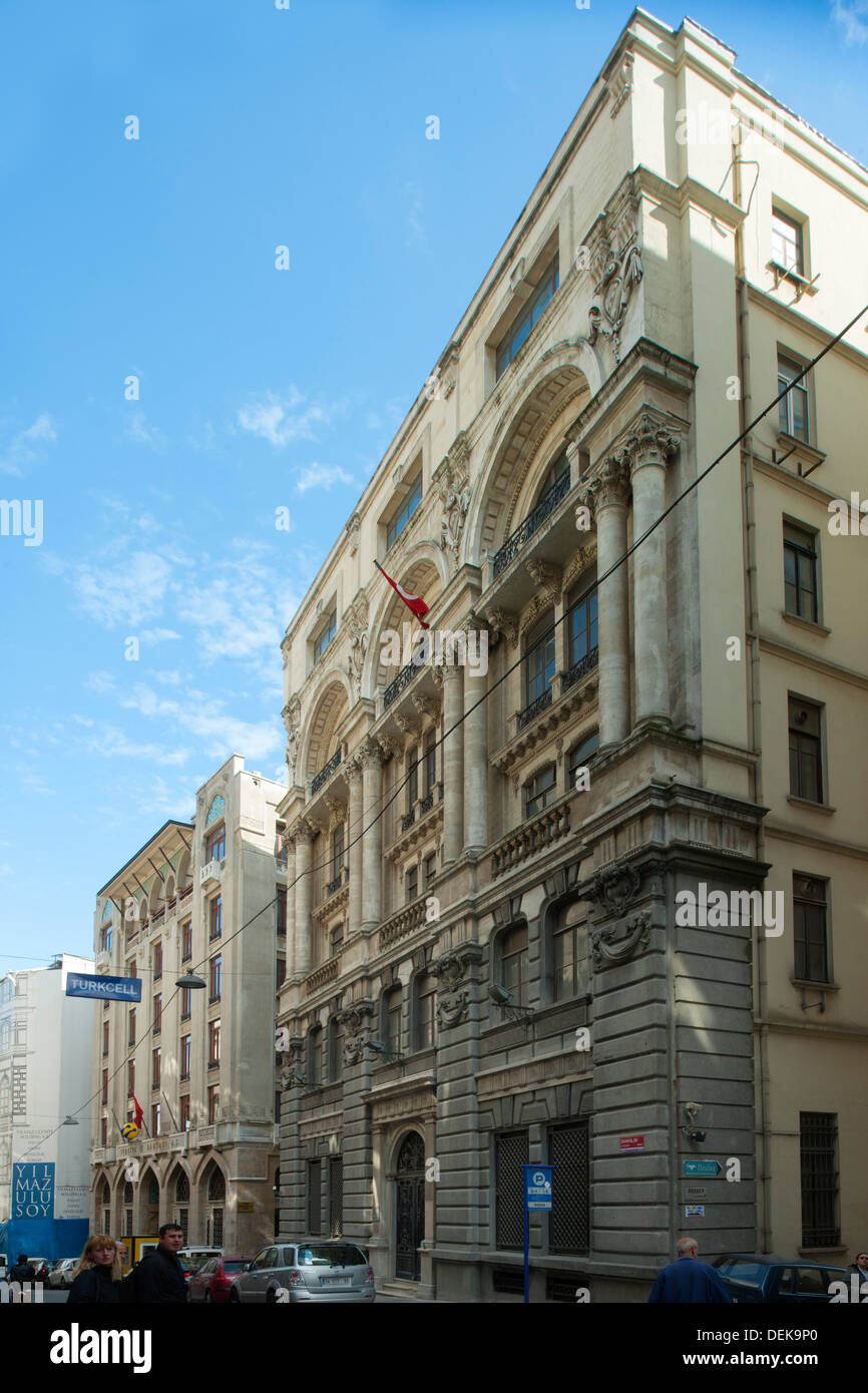 Istanbul, Galata, Bankalar Caddesi 1035 (Vorderes Hauptcampus), Sitz des Italienischen Versicherungskonzerns Assicurazioni Generali Stockfoto