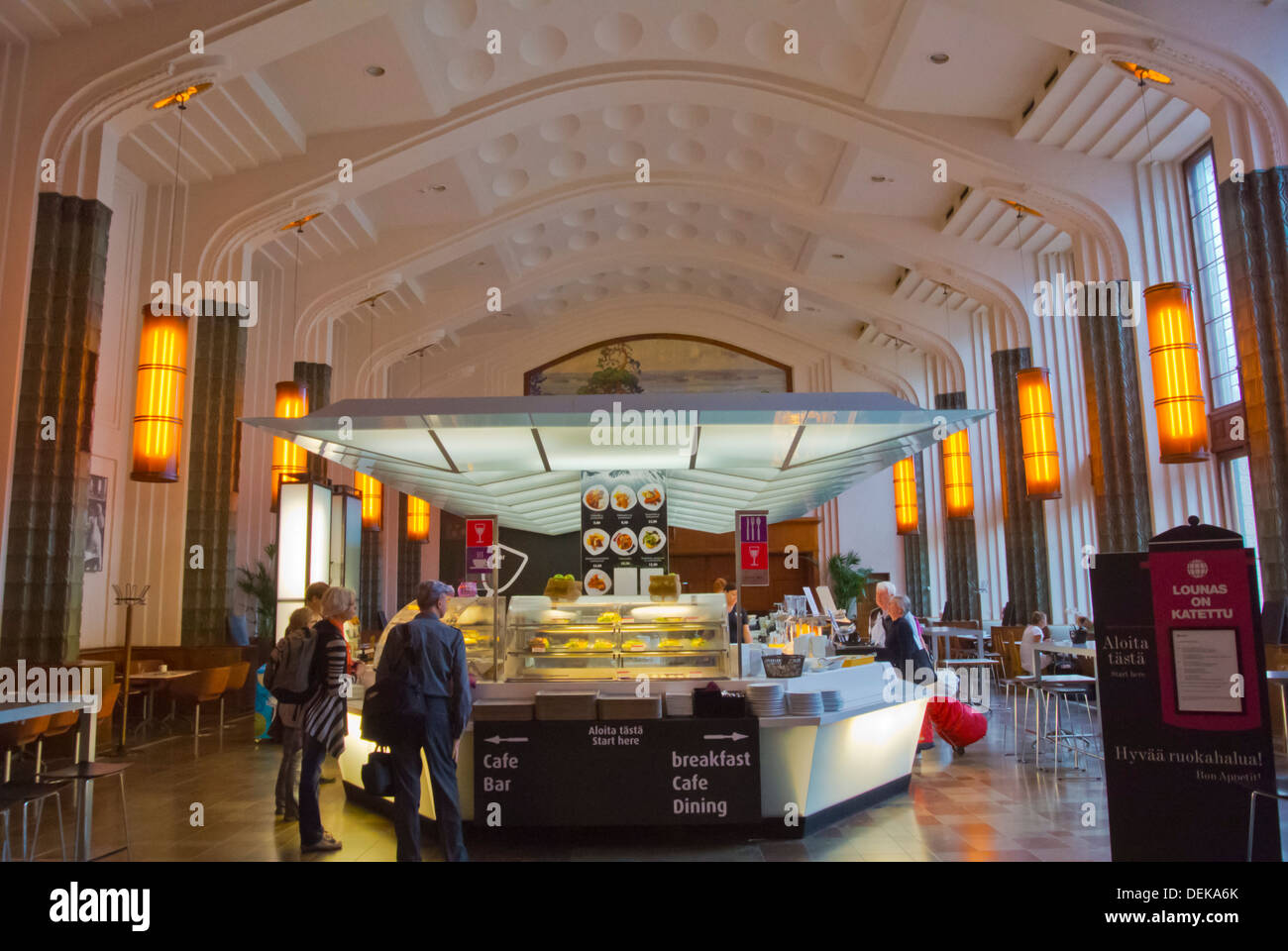 Restaurant Cafe Eliel Railway Station benannt nach Architekten Eliel Saarinen Helsinki Finnland nördlichen Mitteleuropa Stockfoto