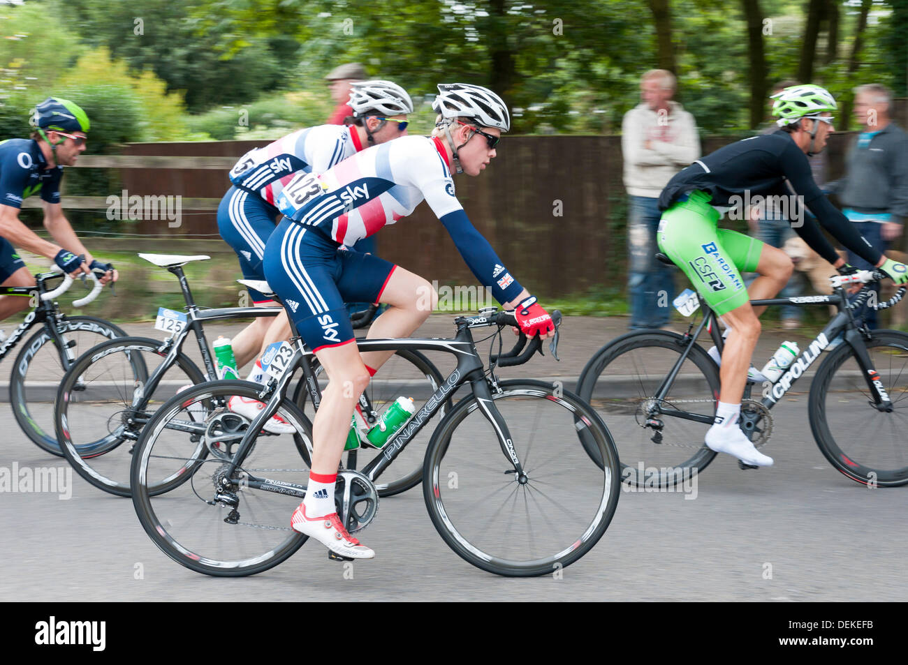Devon, UK. 20. September 2013. Tour durch Großbritannien Radrennen Etappe 6 Willand Devon Credit: Alex Hinds/Alamy Live News Stockfoto