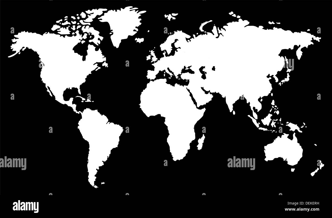 Weiße Weltkarte Stockfoto